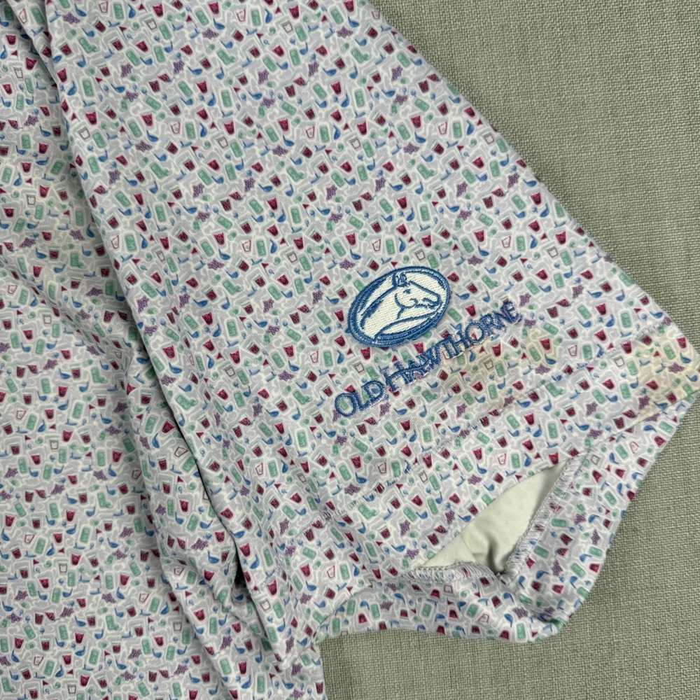 Peter Millar Shirt Mens Size XL White Summer Comfort Polo Cocktail Drinks Golf - Picture 4 of 7